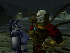 Umah questions Kain as they enter the Wharves